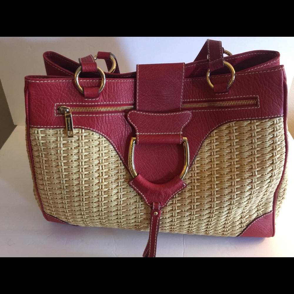 Dolce & Gabbana large straw/ leather handbag